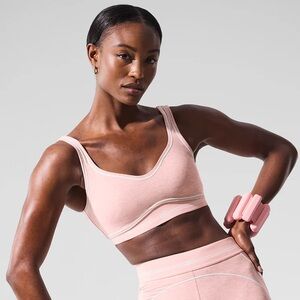 Alo Pink Quartz Alosoft Heart Throb Bra